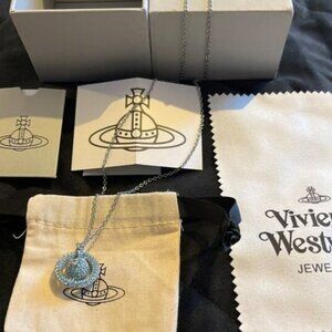 Vivienne Westwood turquoise orb crystal necklac